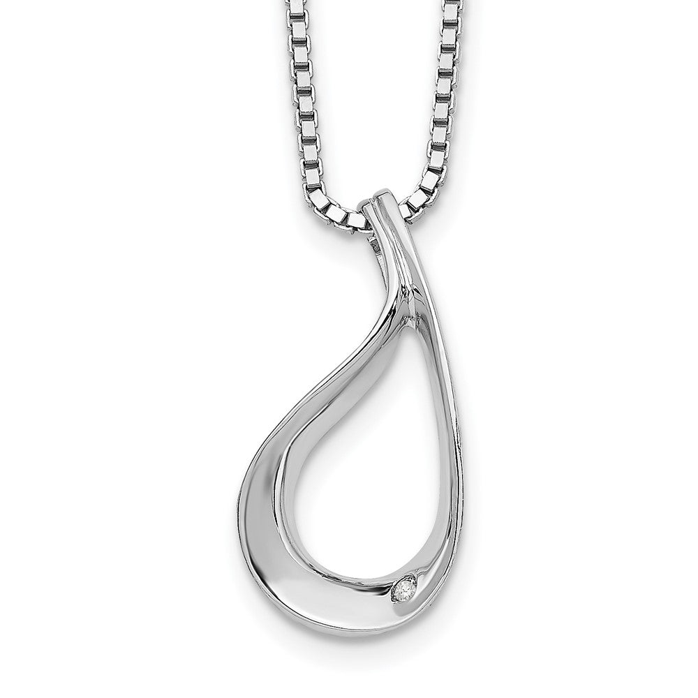 White Ice Sterling Silver Rhodium-plated 18 Inch Diamond Necklace with 2 Inch Extender