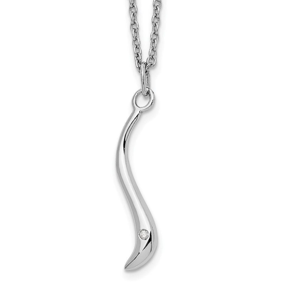 White Ice Sterling Silver Rhodium-plated 18 Inch Swirl Diamond Necklace with 2 Inch Extender