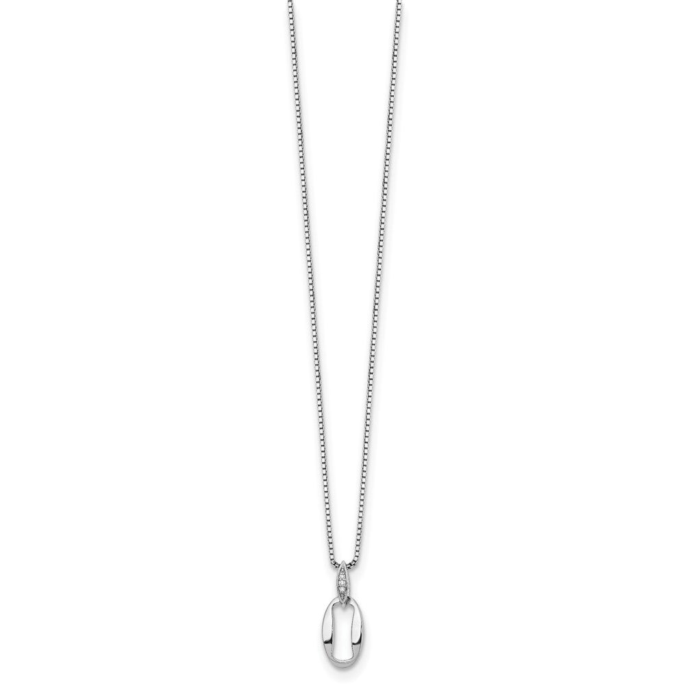 White Ice Sterling Silver Rhodium-plated 18 Inch Diamond Necklace with 2 Inch Extender