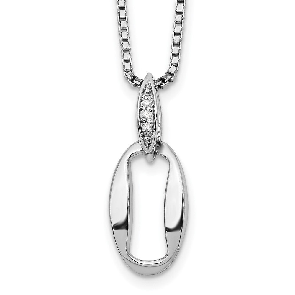 White Ice Sterling Silver Rhodium-plated 18 Inch Diamond Necklace with 2 Inch Extender