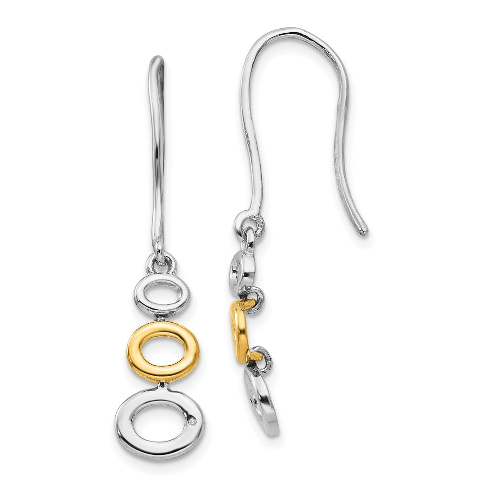 White Ice Sterling Silver Rhodium-plated Gold-tone Diamond Shepherd Hook Earrings