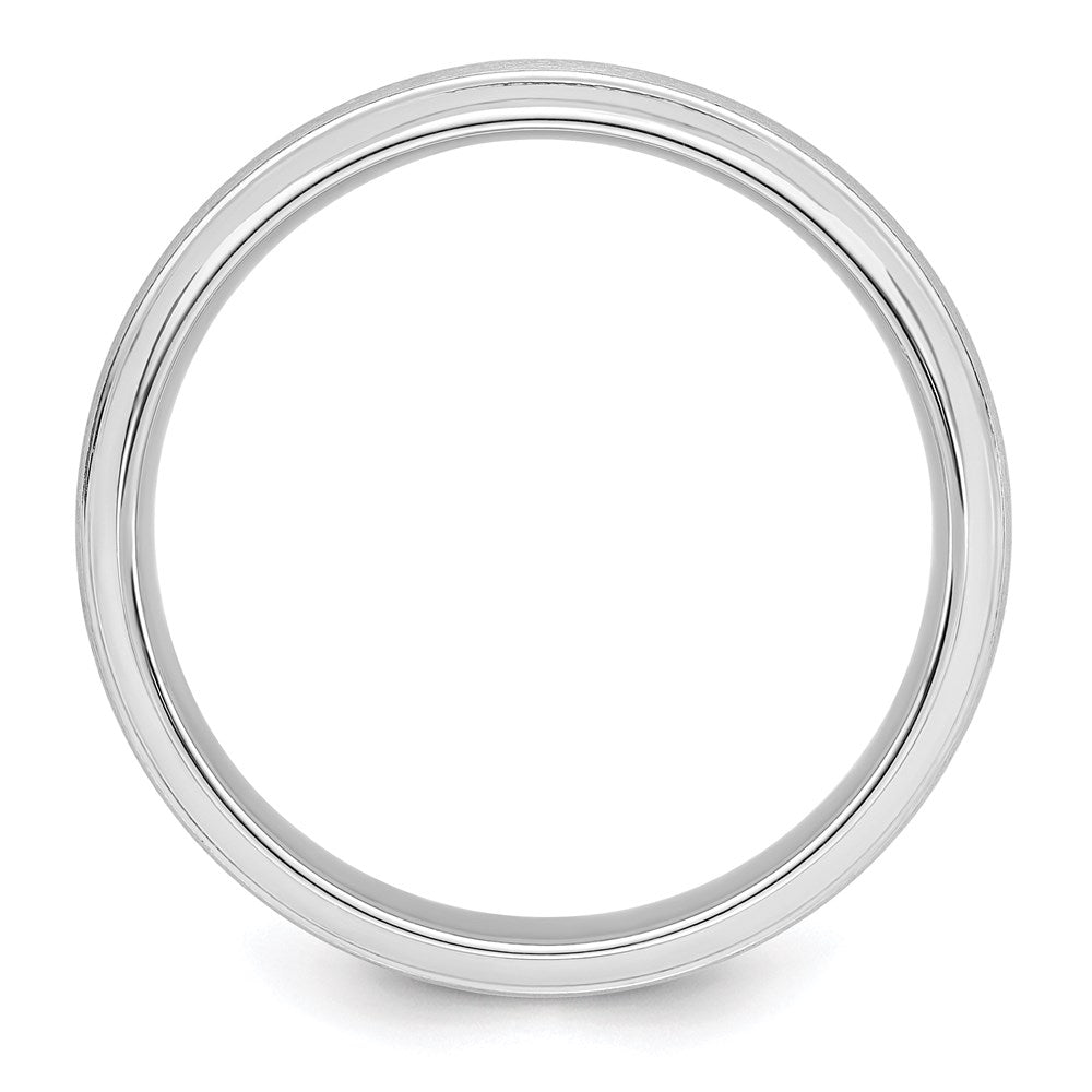 Sterling Silver Rhodium-plated Brushed Fancy Band Size 9