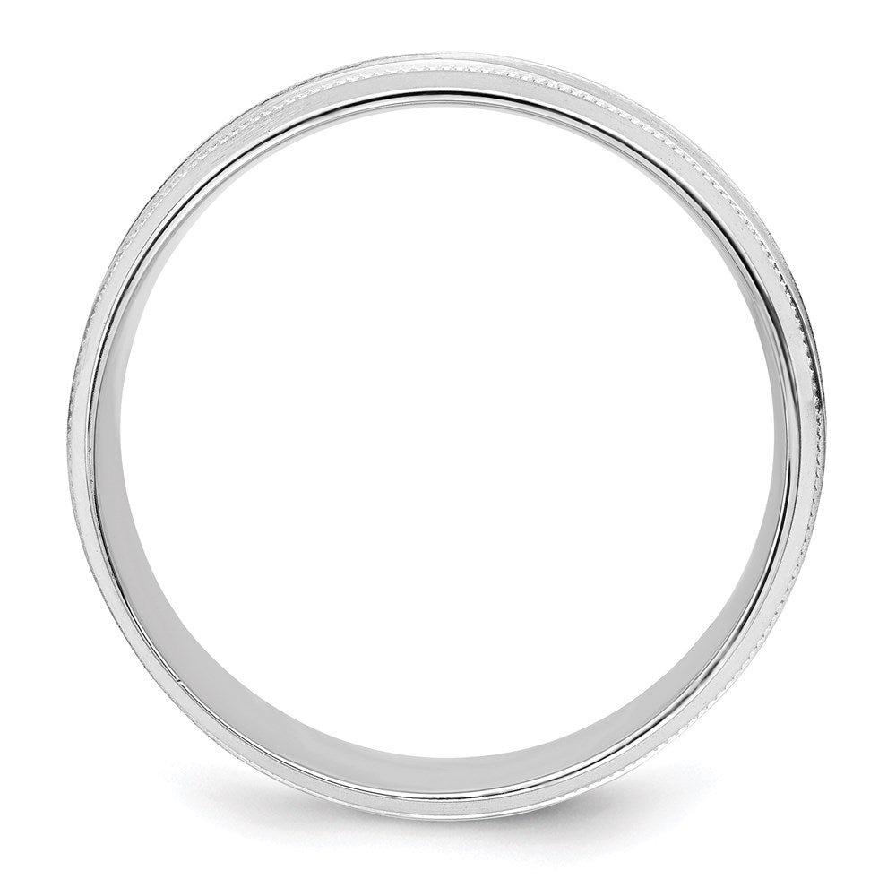 Sterling Silver Rhodium-plated Brushed Fancy Band Size 10.5