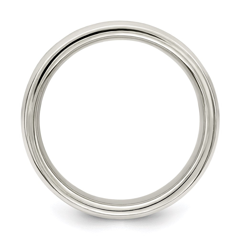Sterling Silver Polished Flat Grooved Fancy Band Size 10.5