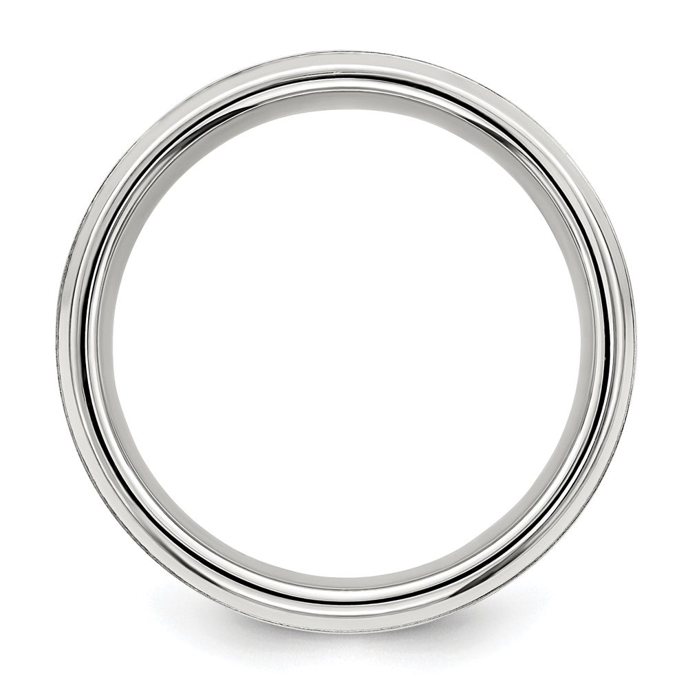 Sterling Silver Rhodium-plated Brushed Fancy Band Size 12