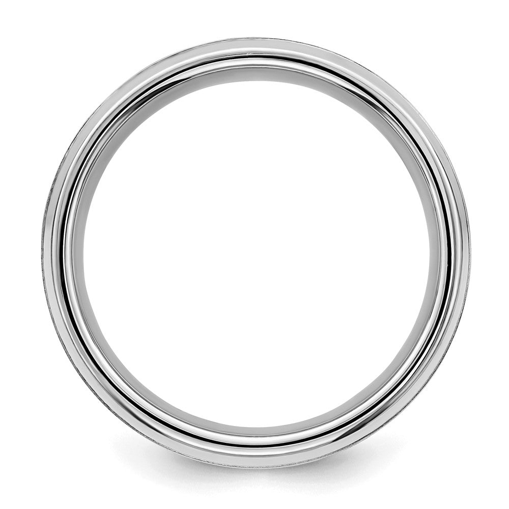 Sterling Silver Rhodium-plated Brushed Fancy Band Size 10.5