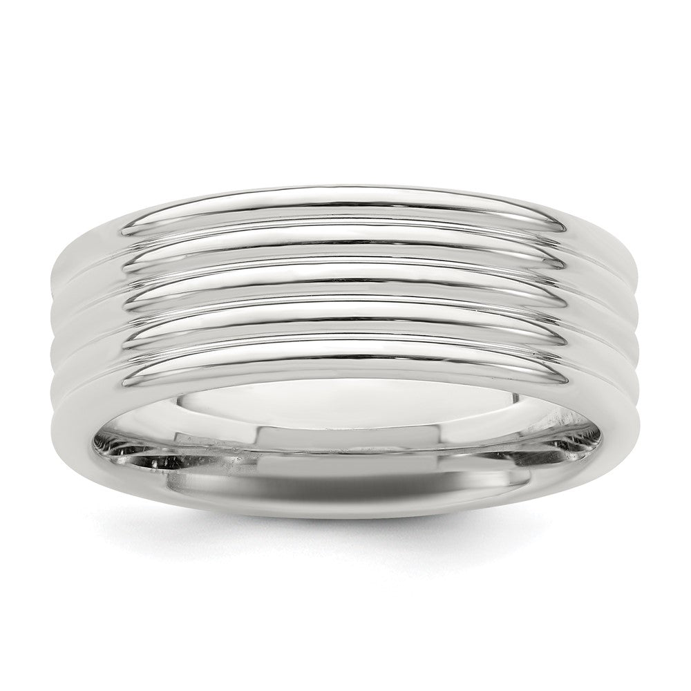 Sterling Silver Polished 5-Row Fancy Band Size 9.5