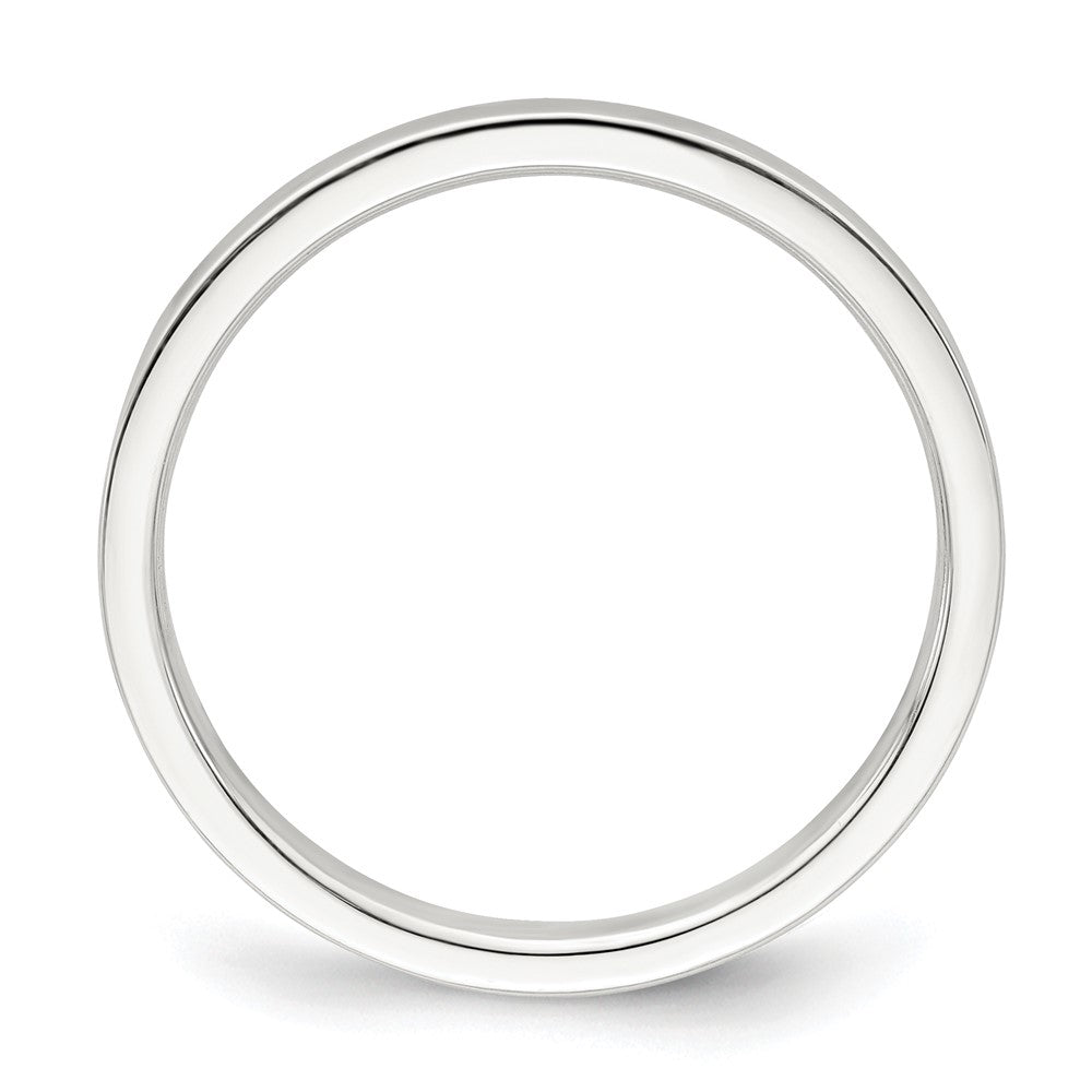 Sterling Silver Rhodium-plated Flat Size 4 Band