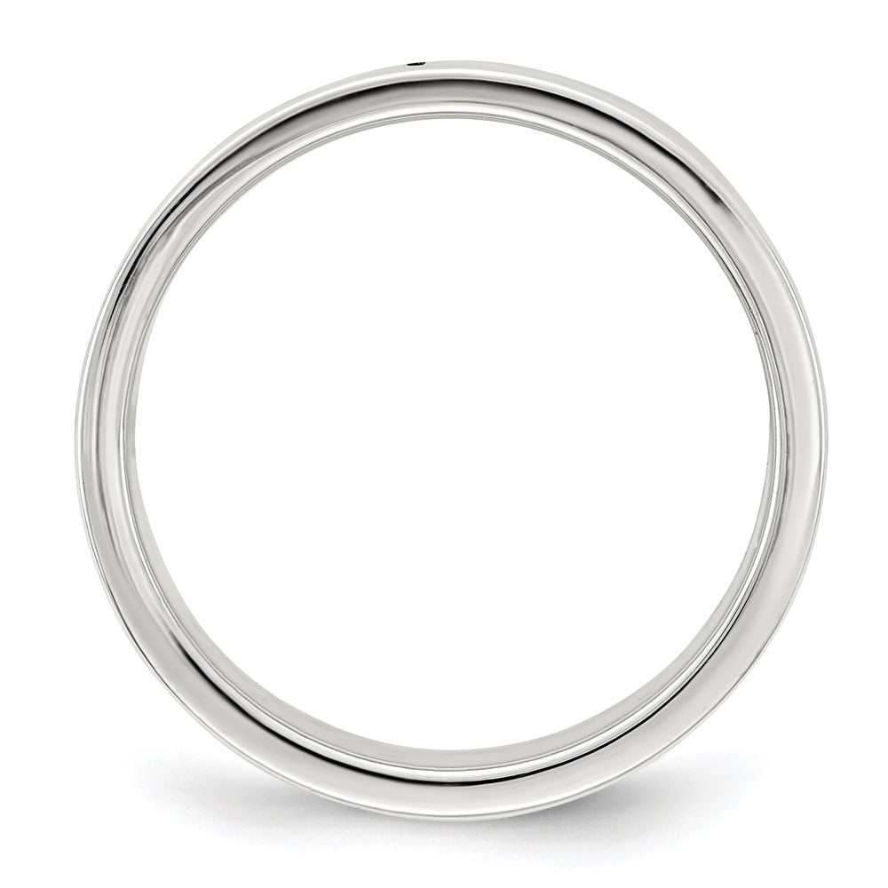 Sterling Silver Rhodium-plated Flat Band