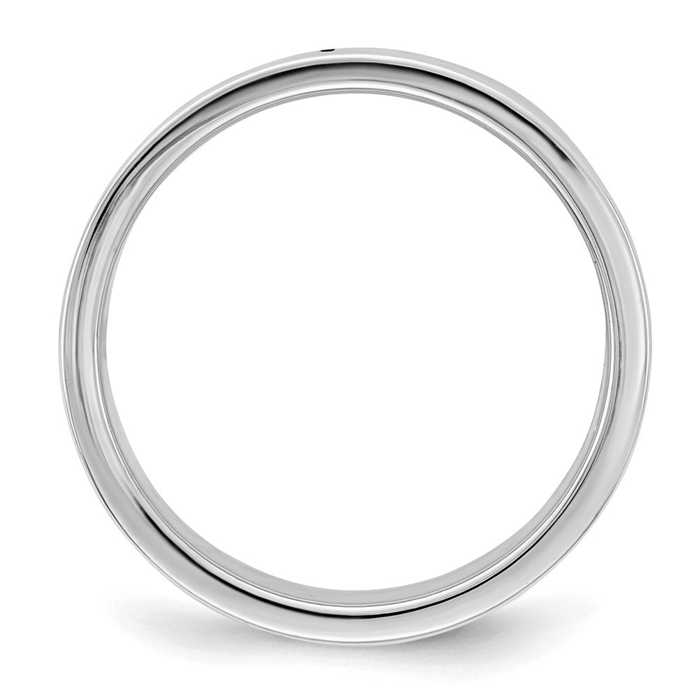 Sterling Silver Rhodium-plated Flat Size 10.5 Band