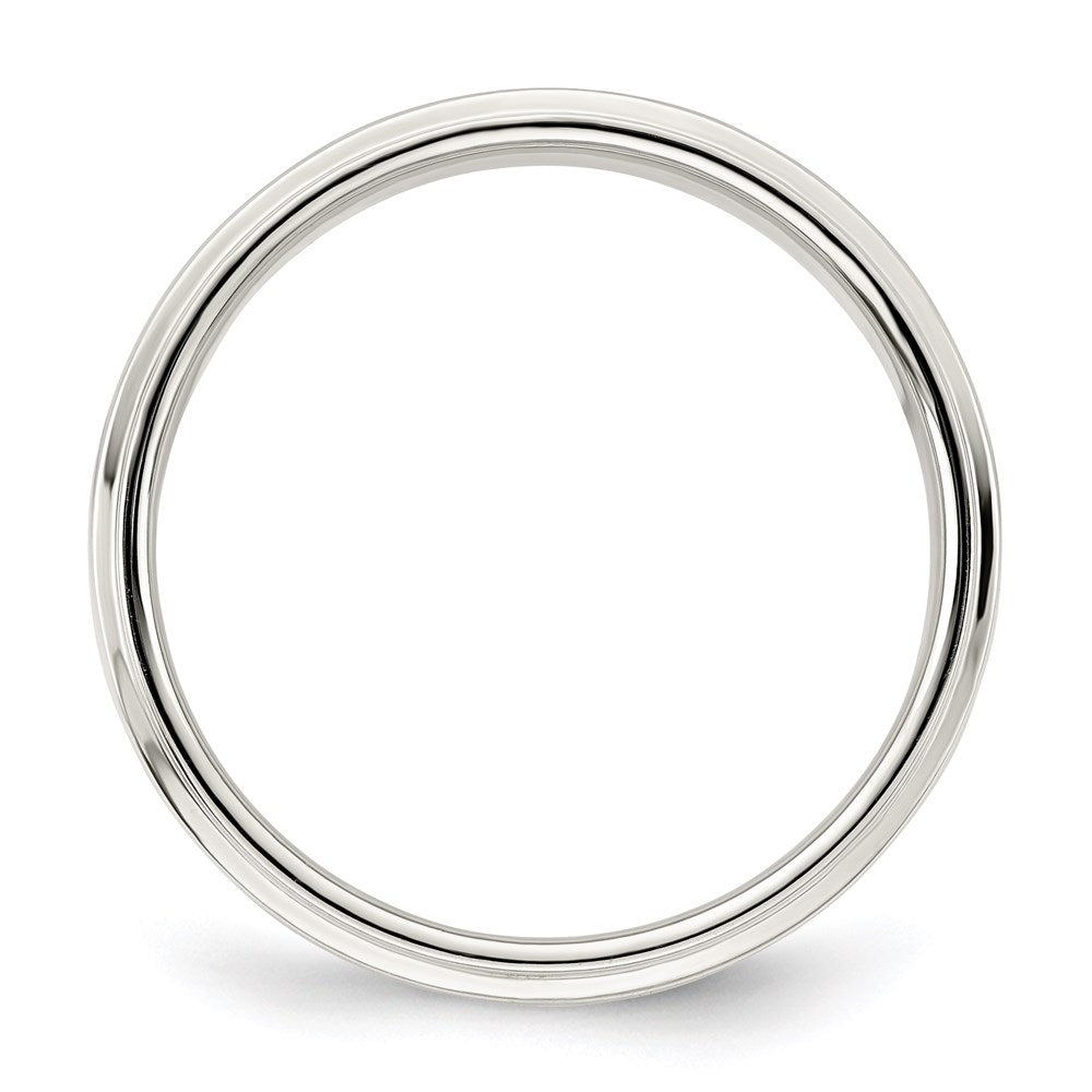 Sterling Silver Flat with Step Edge Size 8 Band