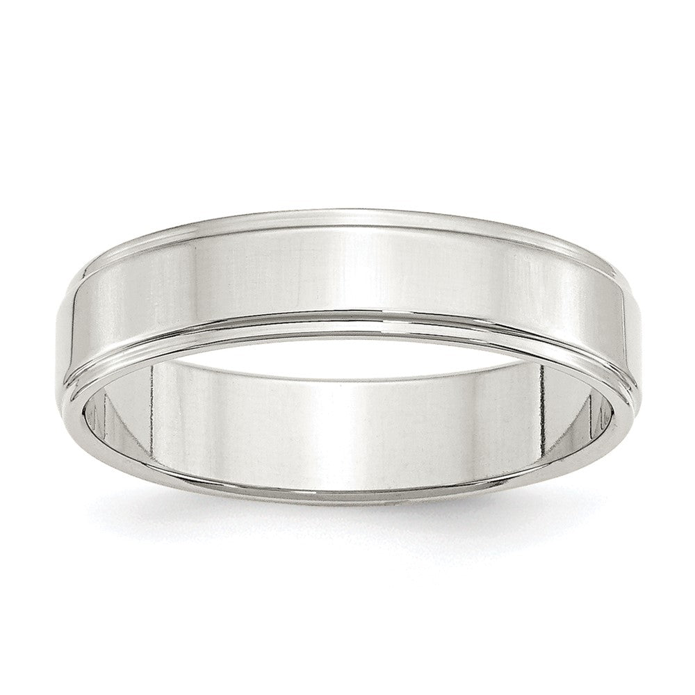 Sterling Silver Flat with Step Edge Size 13.5 Band