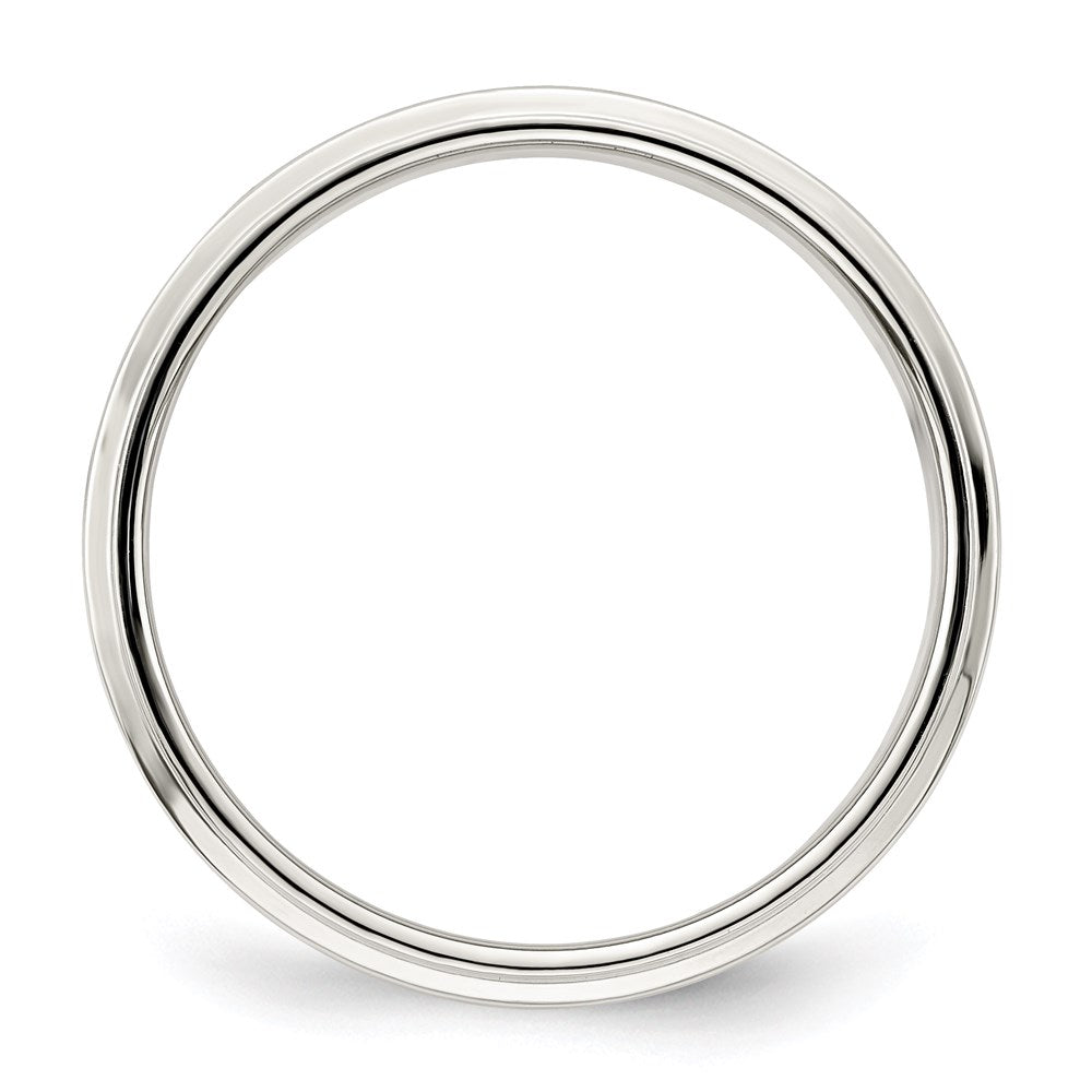 Sterling Silver Flat with Step Edge Size 4 Band