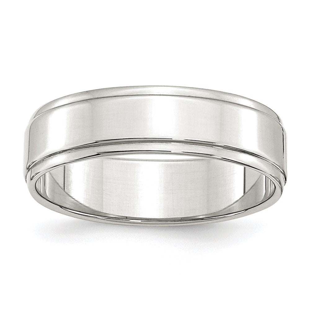 Sterling Silver Flat with Step Edge Size 5.5 Band