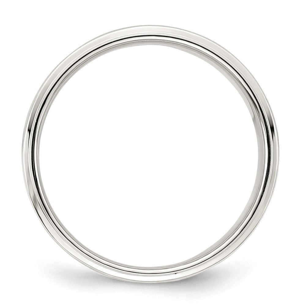Sterling Silver Flat with Step Edge Size 6 Band
