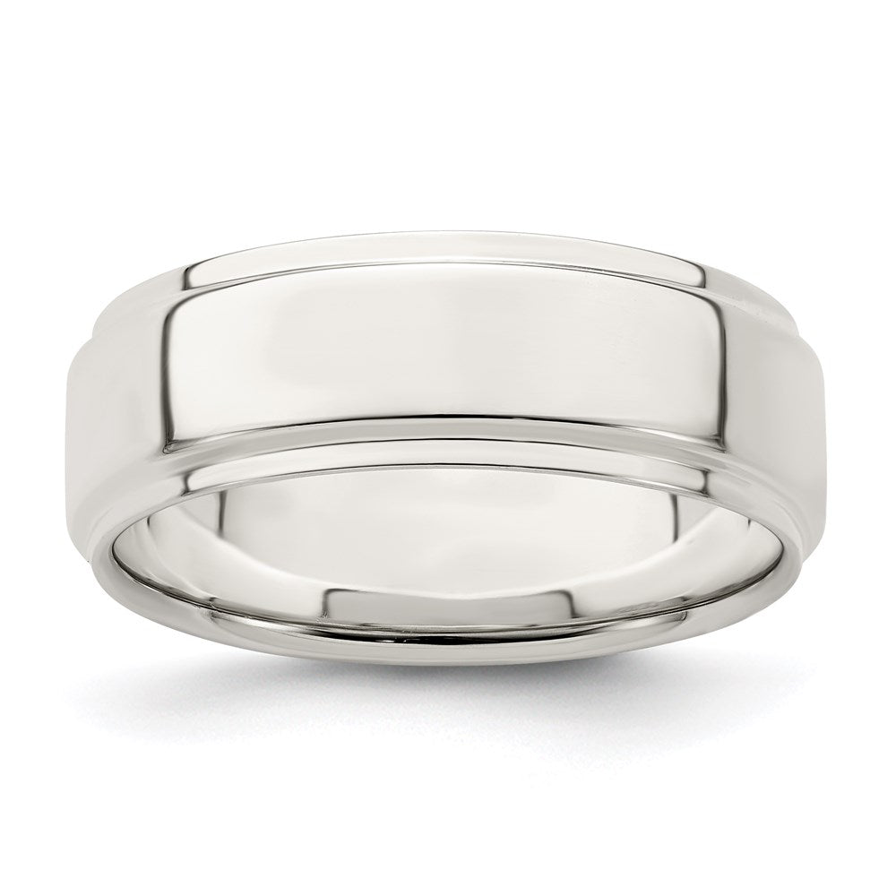 Sterling Silver Flat with Step Edge Size 6 Band
