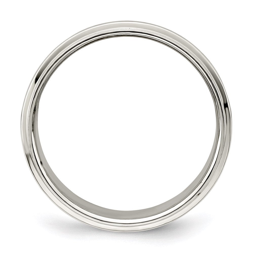 Sterling Silver Flat with Step Edge Size 10.5 Band