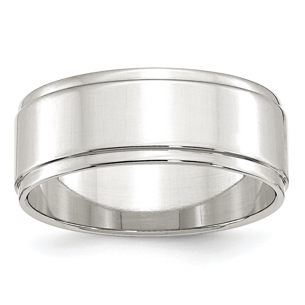 Sterling Silver Flat with Step Edge Size 10.5 Band
