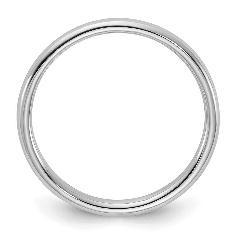 Sterling Silver Rhodium-plated Half-Round Size 6.5 Band
