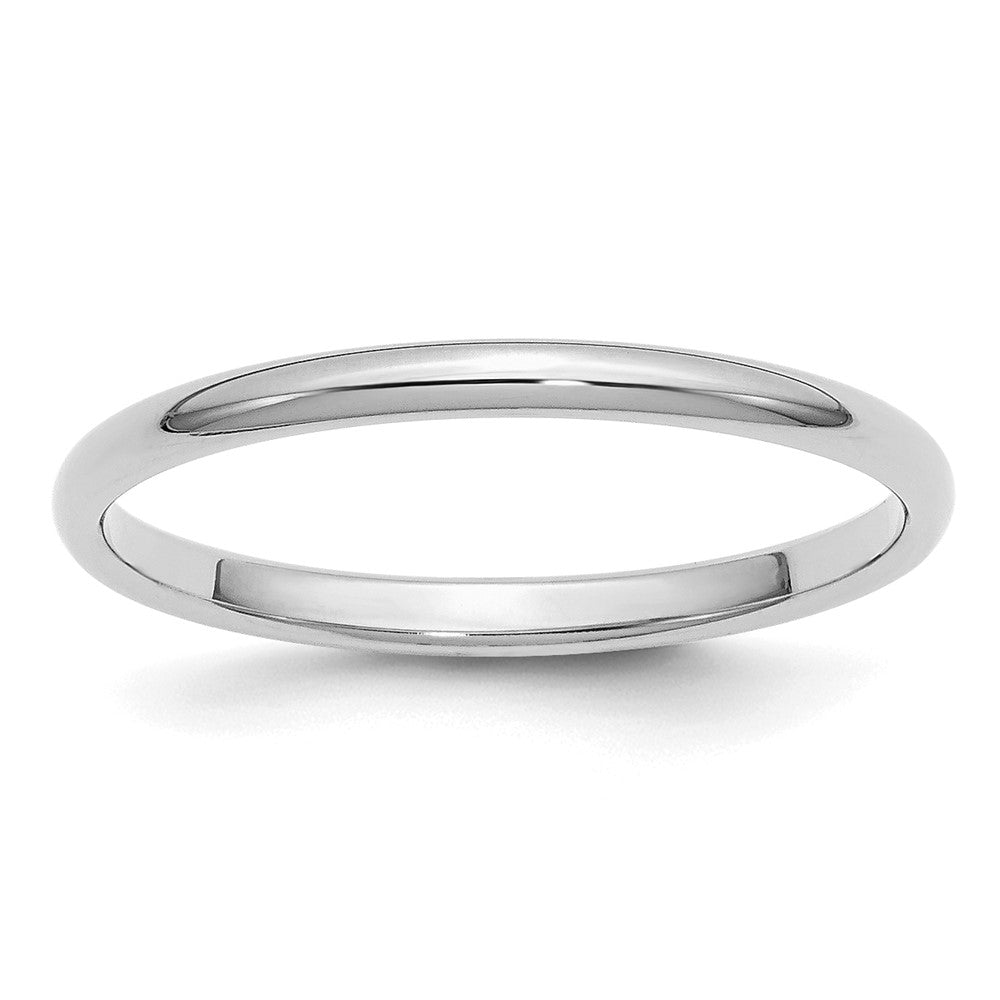 Sterling Silver Rhodium-plated Half-Round Size 6.5 Band