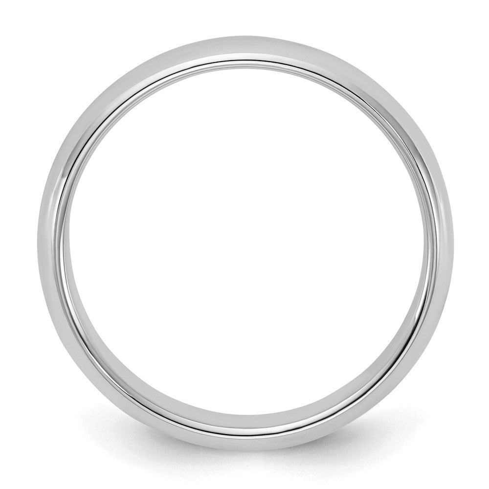 Sterling Silver Rhodium-plated Half-Round Size 10.5 Band