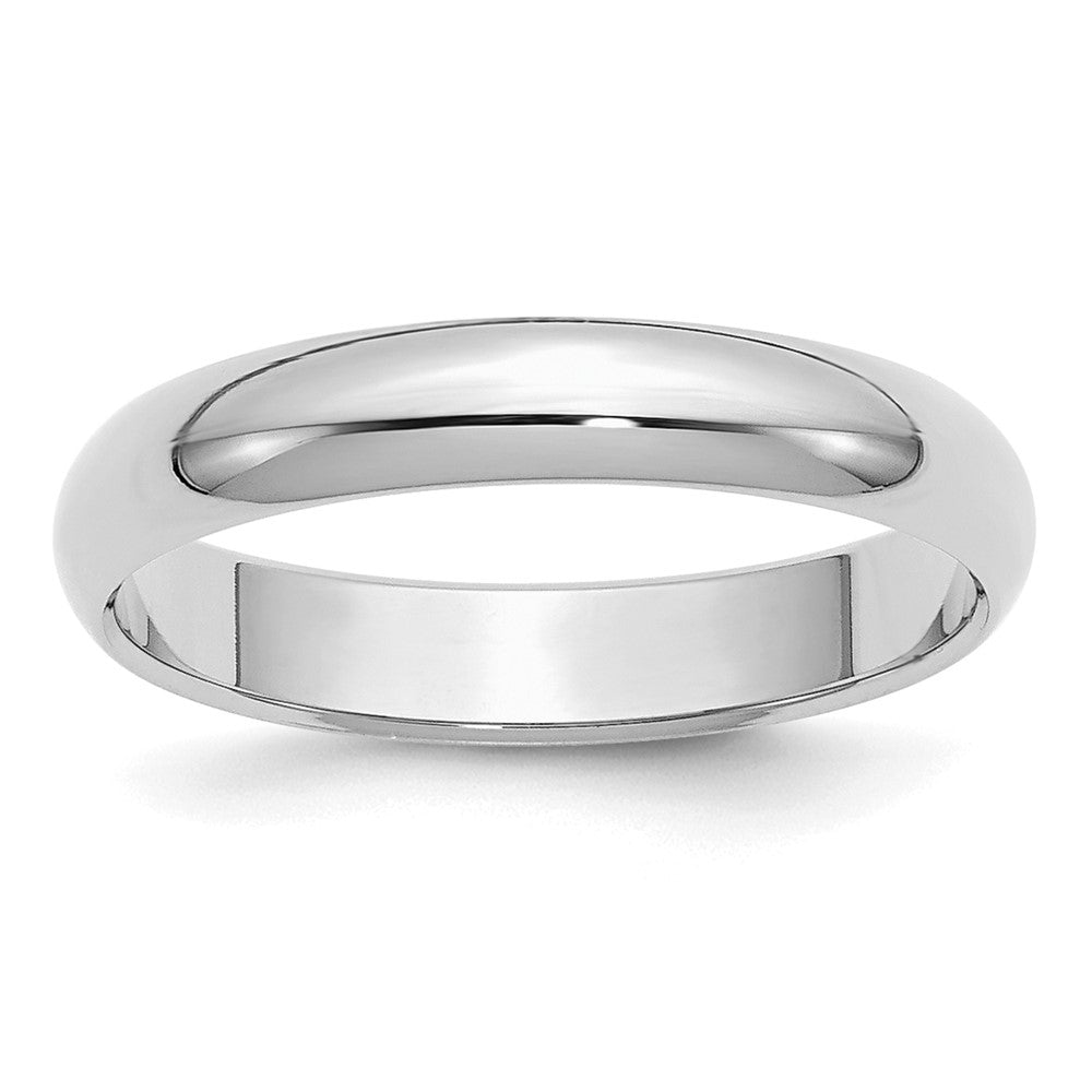 Sterling Silver Rhodium-plated Half-Round Size 10.5 Band