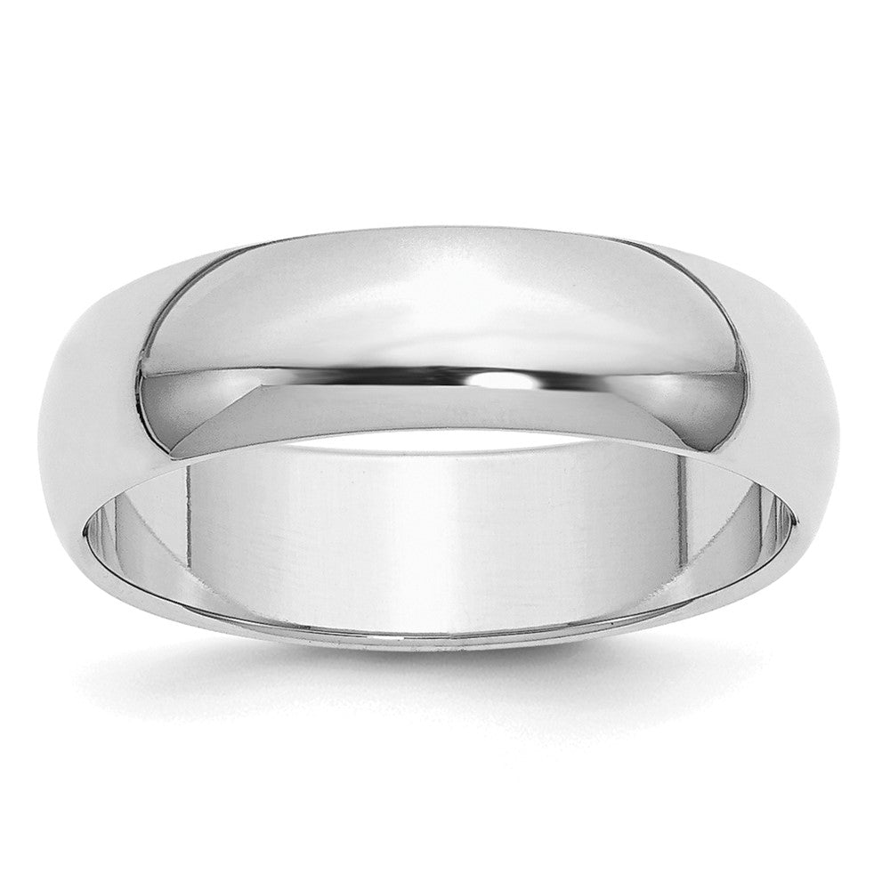 Sterling Silver Rhodium-plated Half-Round Band