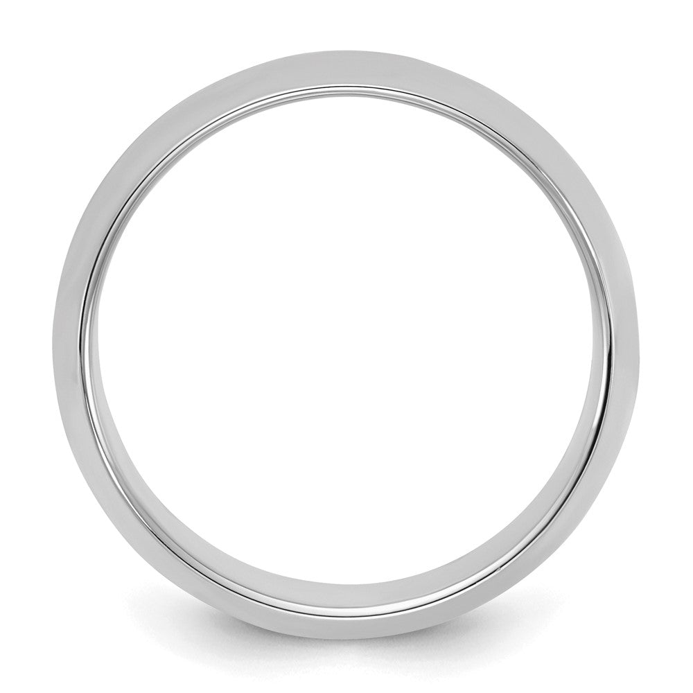 Sterling Silver Rhodium-plated Half-Round Size 8.5 Band