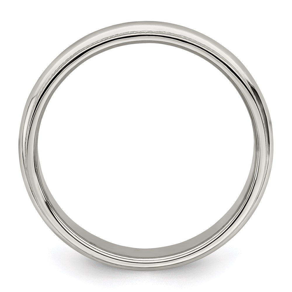 Sterling Silver Half Round Milgrain Size 5 Band