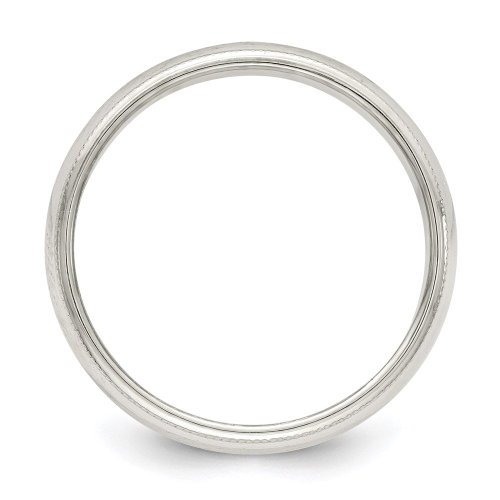 Sterling Silver Half Round Milgrain Size 5 Band