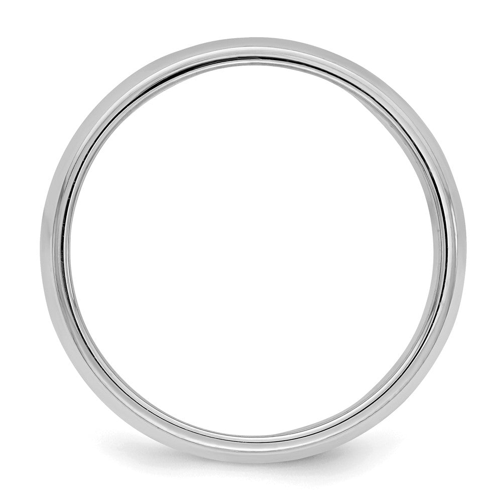 Sterling Silver Rhodium-plated Half Round Milgrain Size 6 Band