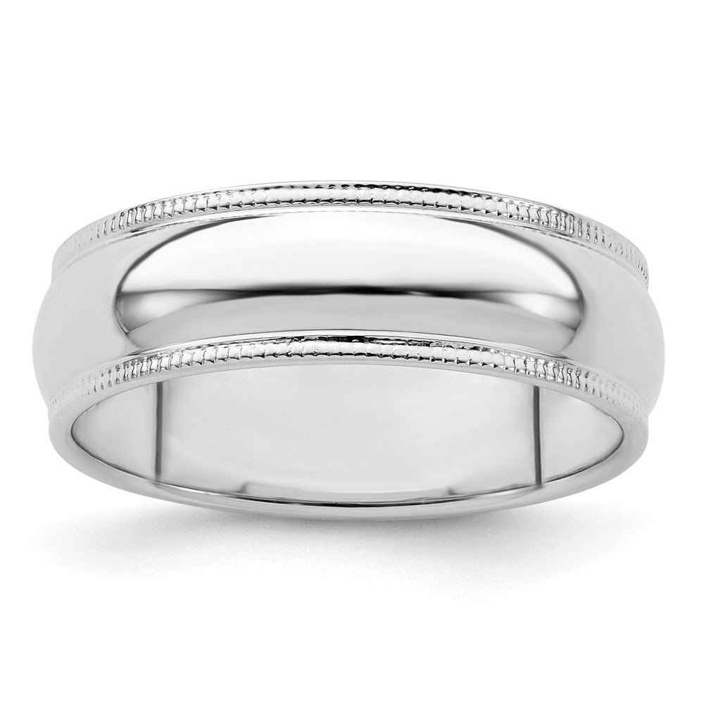 Sterling Silver Half Round Milgrain Size 5 Band