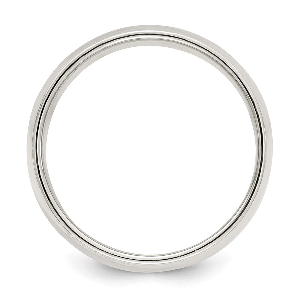 Sterling Silver Half Round Milgrain Size 5 Band