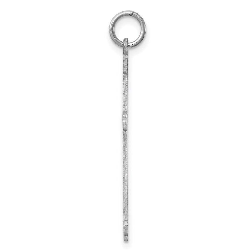 Sterling Silver Rh-plt Laser Cut CroSterling Silver Rh-plt Charm
