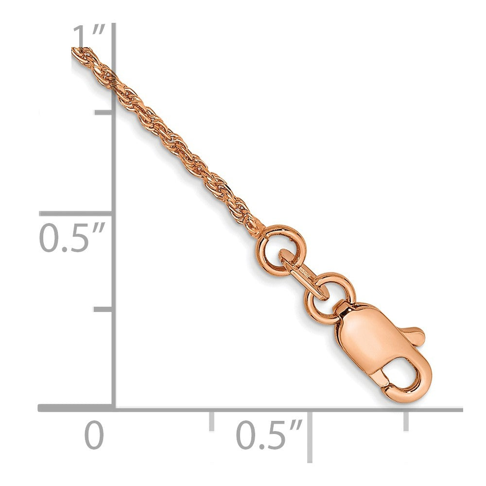 14K Rose Gold Diamond-cut Man Made Rope with Lobster Clasp Chain