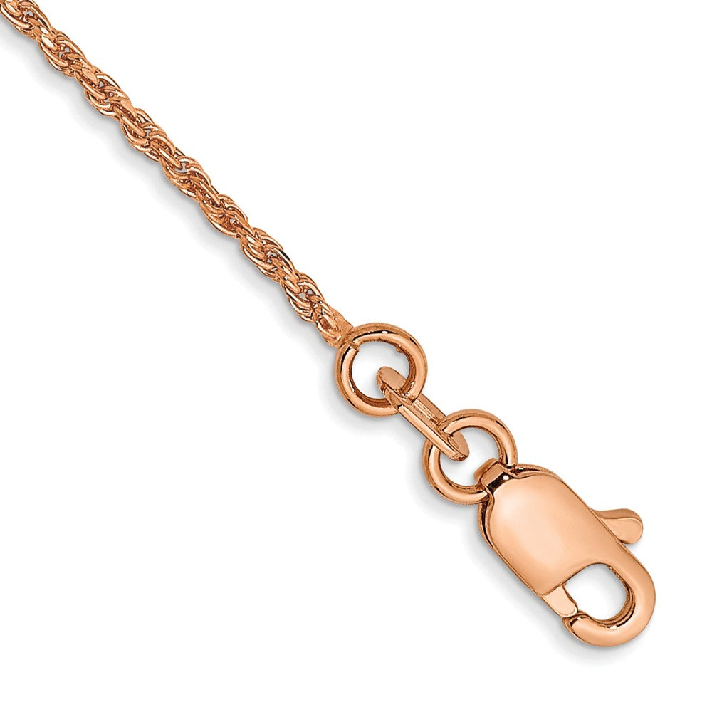 14K Rose Gold Diamond-cut Man Made Rope with Lobster Clasp Chain