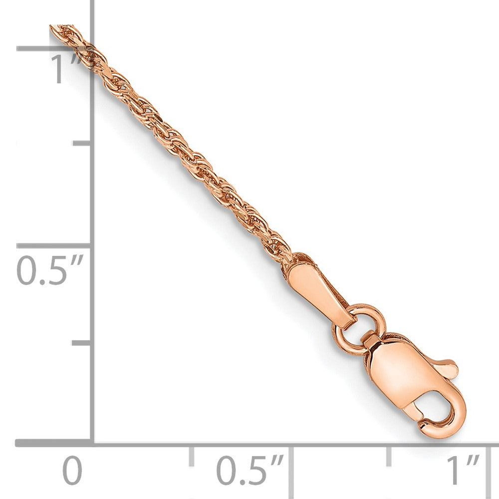 14K Rose Gold Diamond-cut Man Made Rope with Lobster Clasp Chain