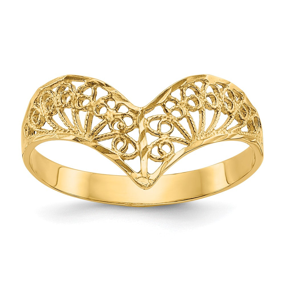 14K Diamond-cut Filigree Ring