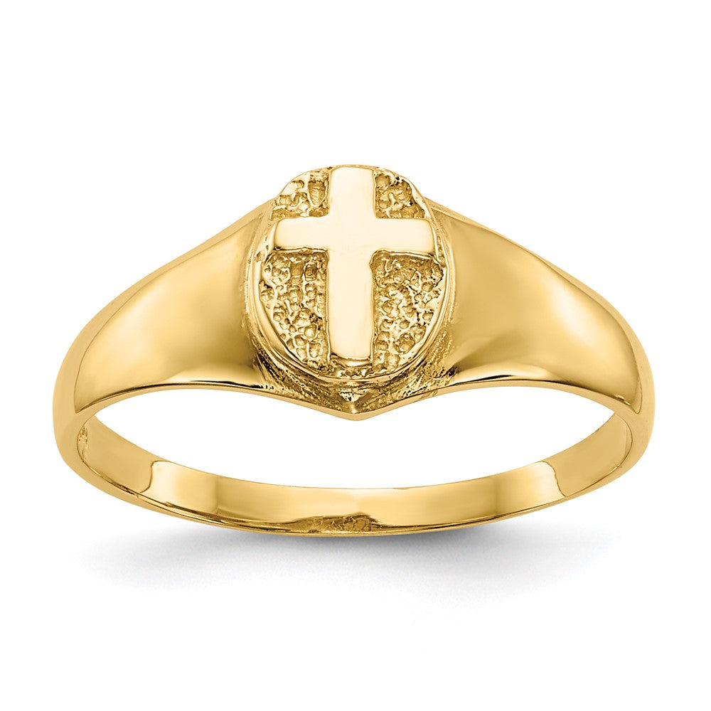 14k Polished Cross Size 4 Ring