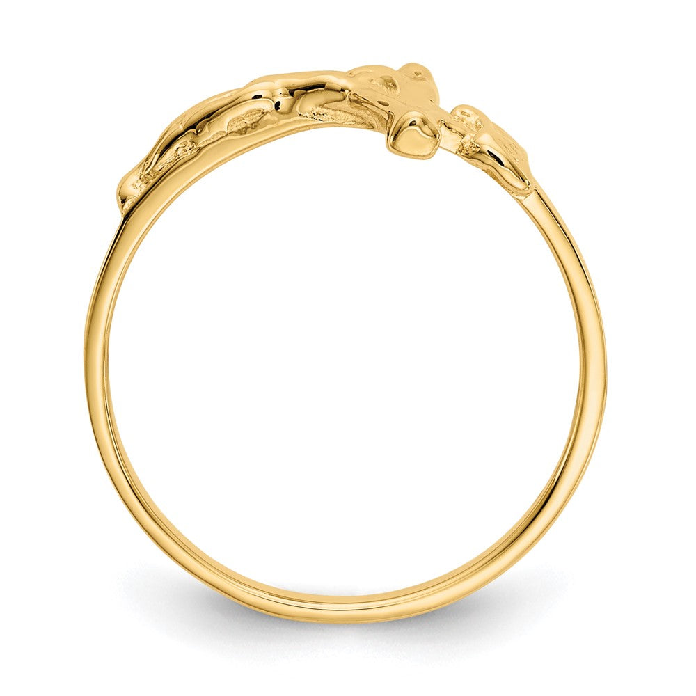 14k Polished Crucifix Size 4.25 Ring