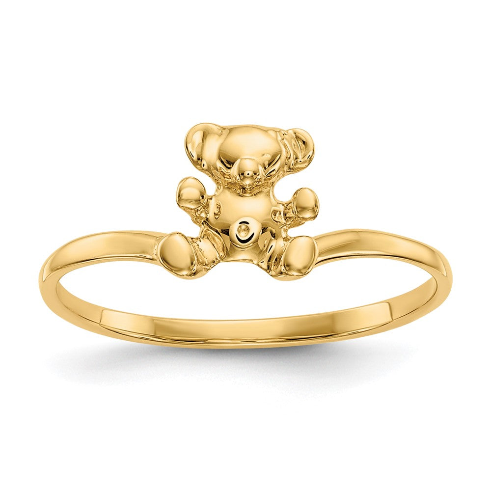 14k Polished Teddy Bear Size 5 Ring