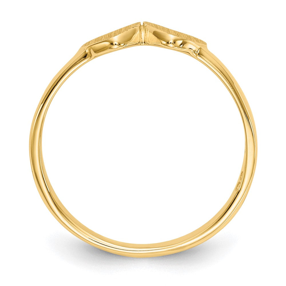 14k 9.0x Closed Back Size 3 Double Heart Signet Ring