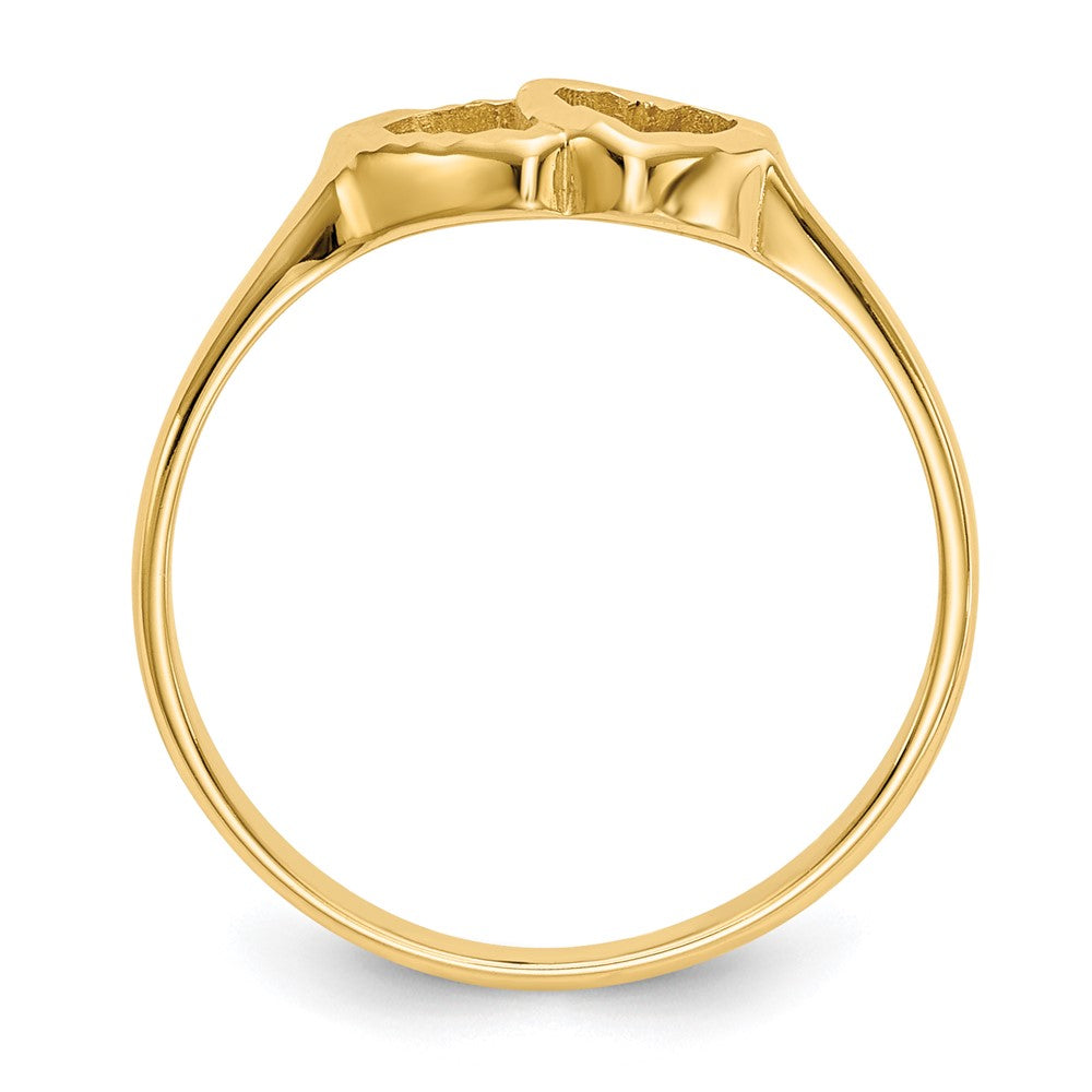 14k Two Hearts Size 5 Baby / Childs Ring