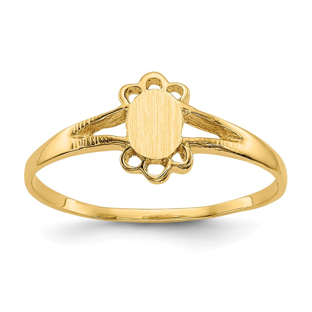 14k 3.0x Closed Back Size 3 Fancy Oval Signet Ring