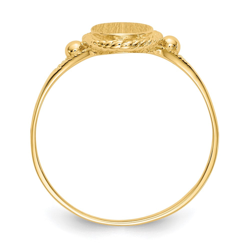 14k 6.0x Closed Back Size 6 Childs Fancy Oval Signet Ring