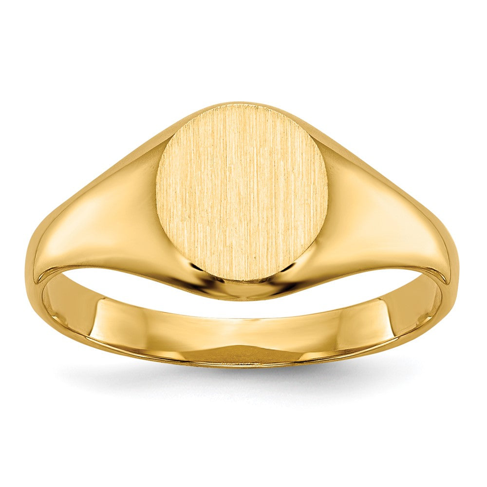 14k 6.5x Closed Back Size 5 Oval Signet Ring