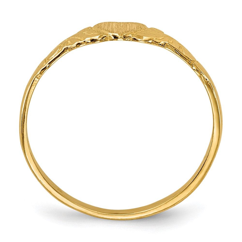 14k 4.0x Closed Back Size 4.5 Heart Signet Ring