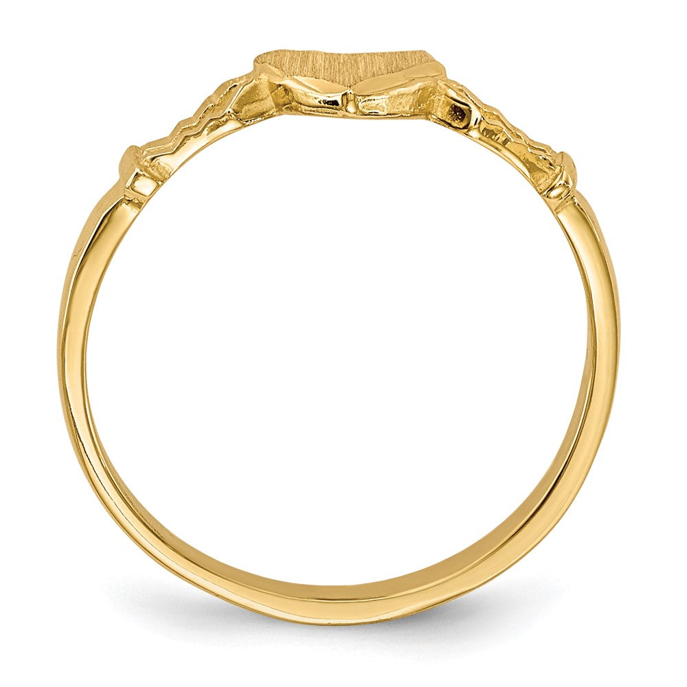 14k 5.0x Open Back Size 3 Heart Signet Ring