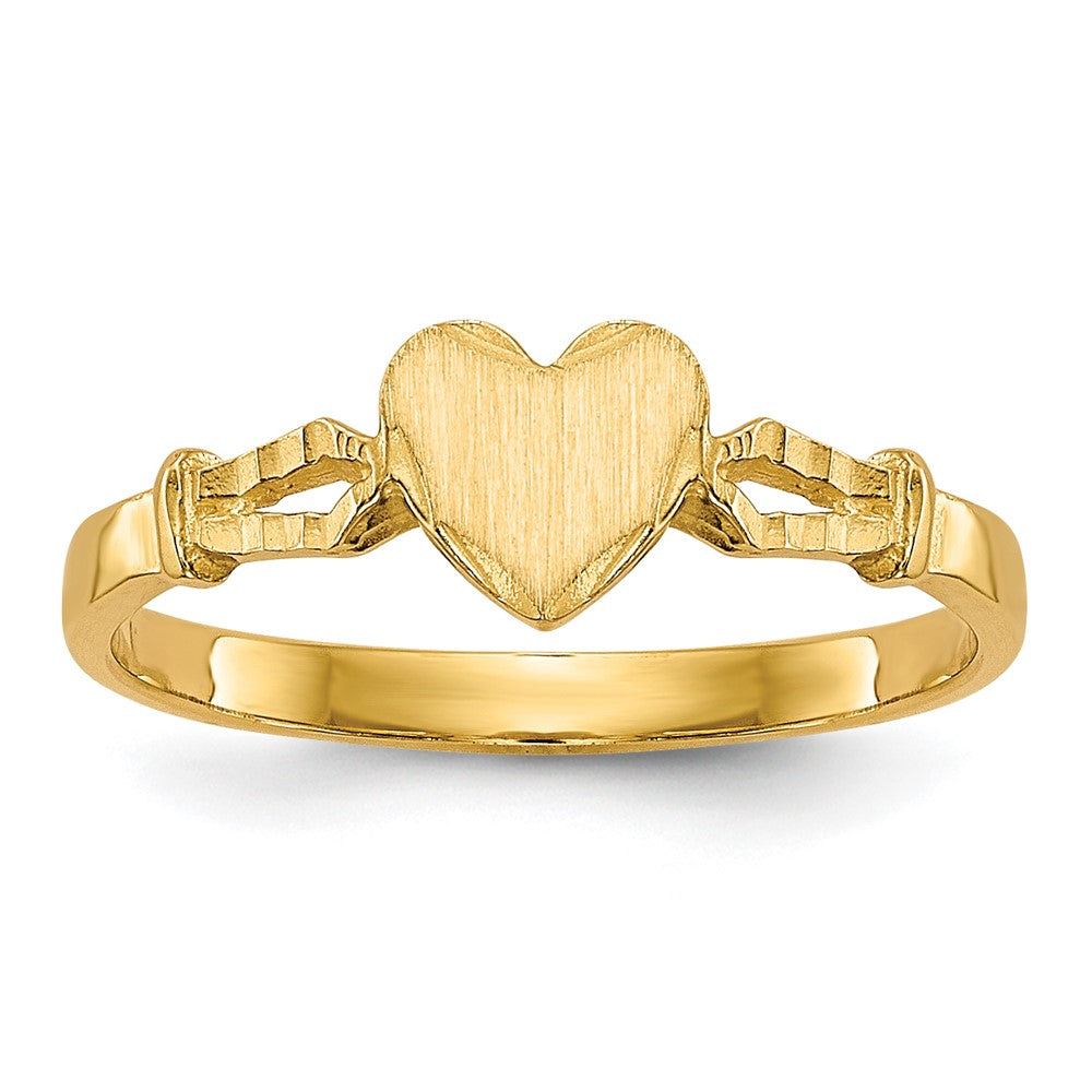14k 5.0x Open Back Size 3 Heart Signet Ring