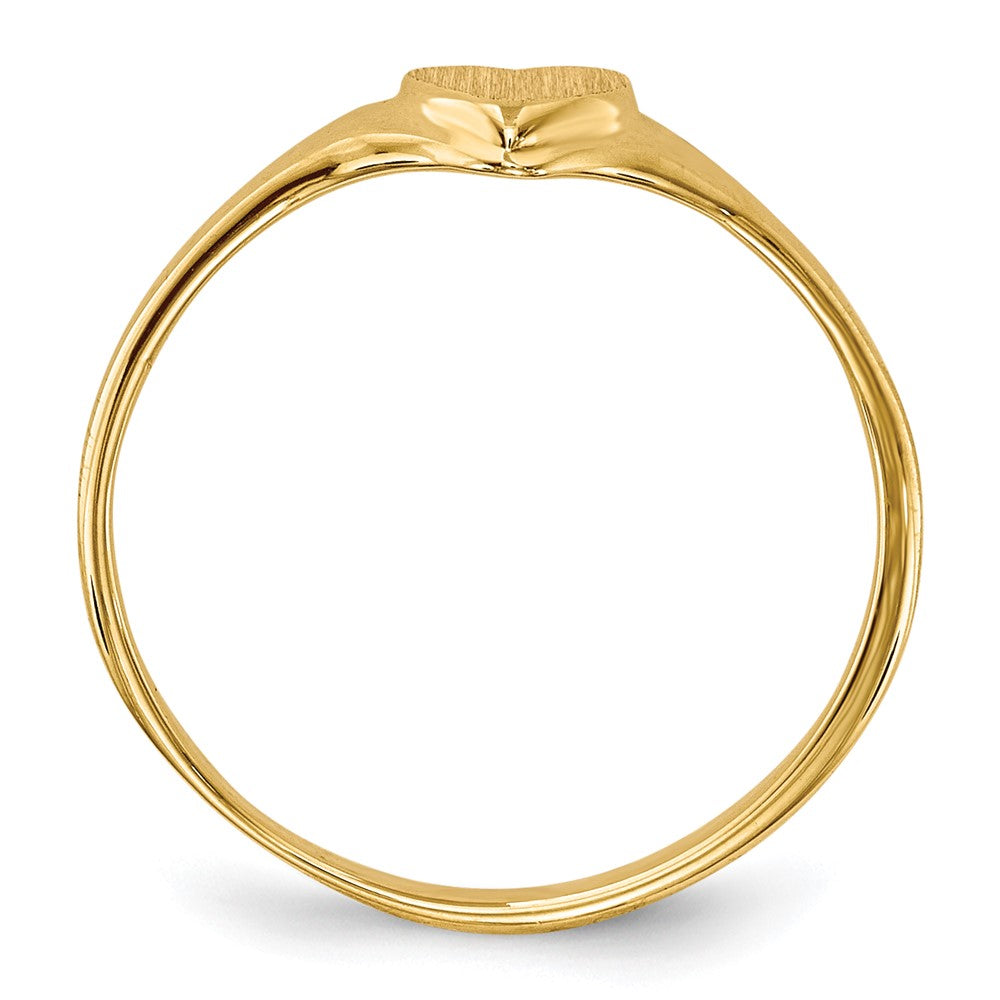14k 4.5x Open Back Size 3 Heart Signet Ring